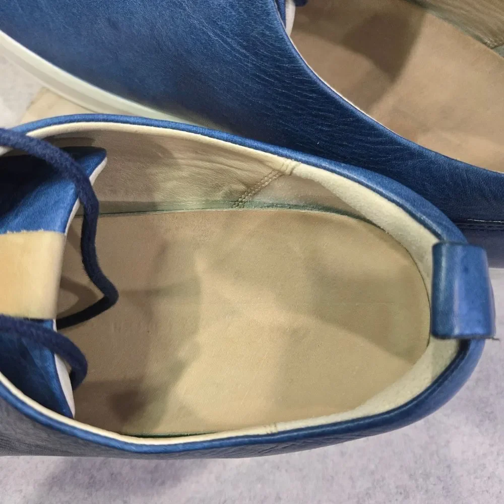 🐢 ECCO Soft 7 Men's Leather Sneaker. Blue Size 11. $170 new.